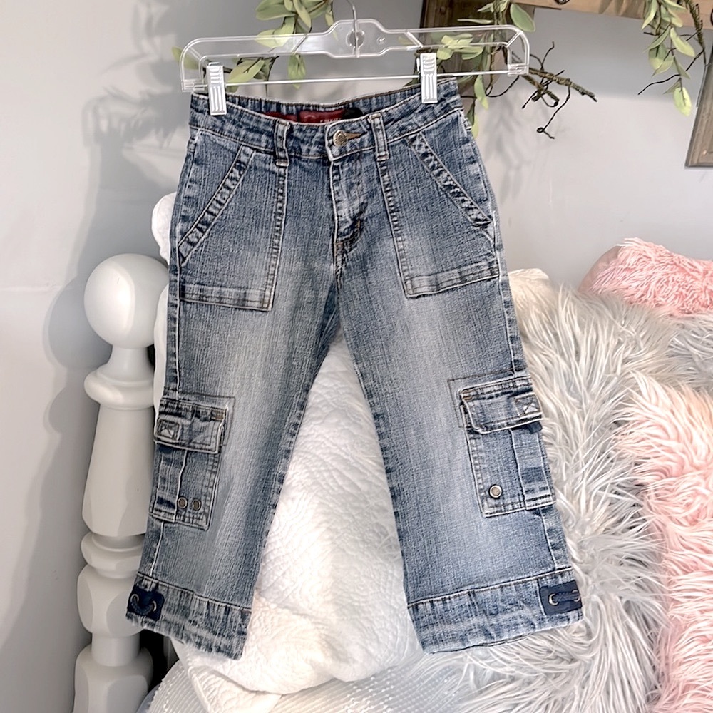 Vintage Denim Capris Jean Girls 8 Slim Arizona Jean Company Cropped - Picture 2 of 14